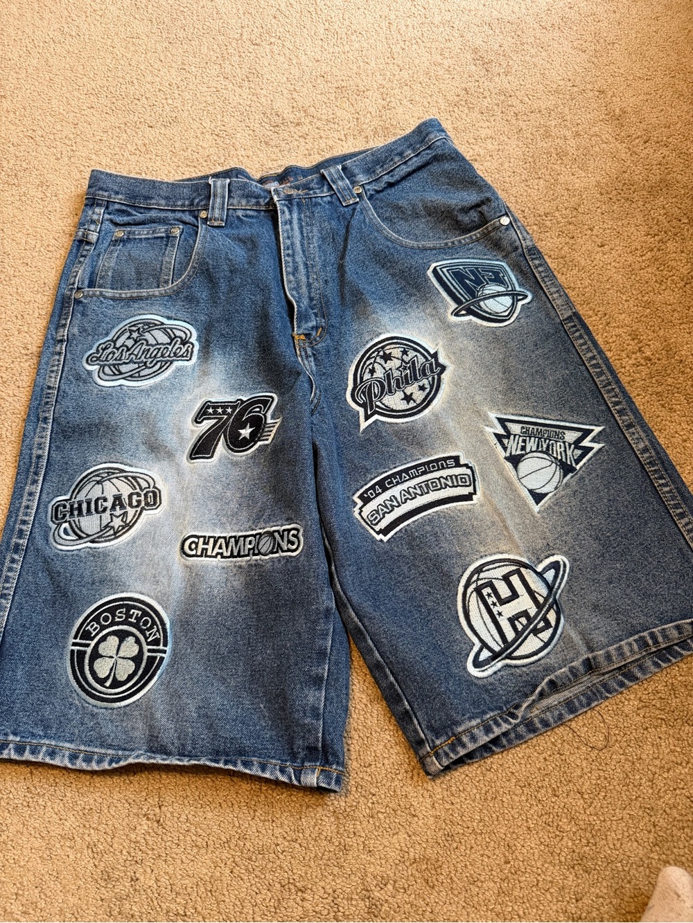 Vintage BnB NBA Jeans Shorts Men's 34 All State Championships Team Basketball